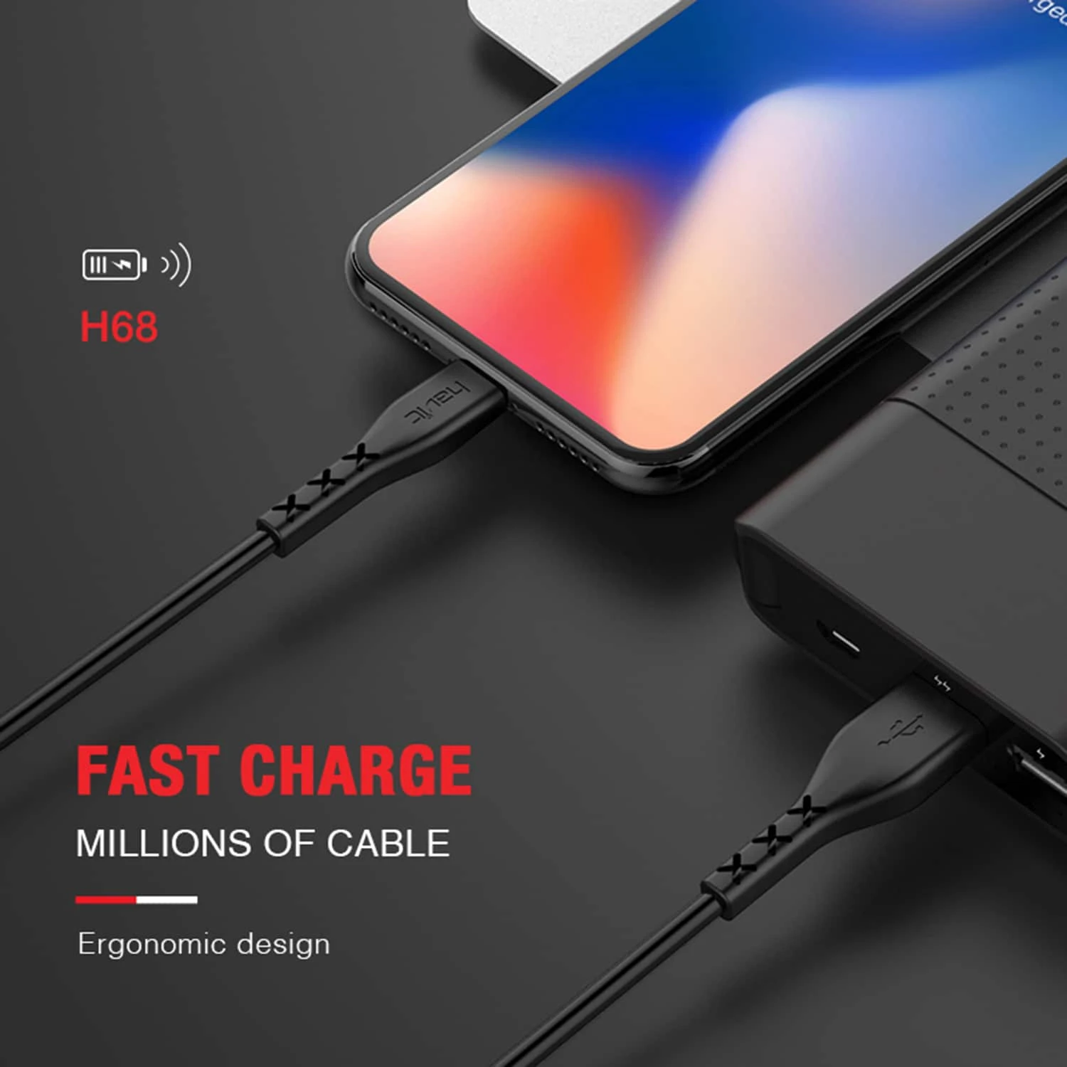 HAVIT HV-H68 USB To Type-C Cable, 2.0A Fast Charger, Black Mobile 8 HAVIT HV-H68 USB To Type-C Cable, 2.0A Fast Charger, Black Mobile