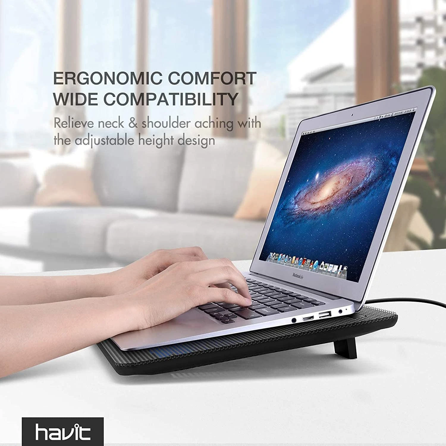 HAVIT HV-F2056 15.6"-17" Laptop Cooler Cooling Pad - Portable USB Powered (3 Fans) 4 HAVIT HV-F2056 15.6"-17" Laptop Cooler Cooling Pad - Portable USB Powered (3 Fans)