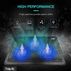 HAVIT HV-F2056 15.6"-17" Laptop Cooler Cooling Pad - Portable USB Powered (3 Fans) 9 HAVIT HV-F2056 15.6