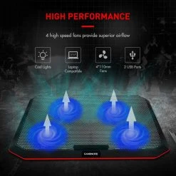 Computer HAVIT HV-F2069 Laptop Cooling Pad For Up To 17 Inch Laptop With 4 Fans & LED Light