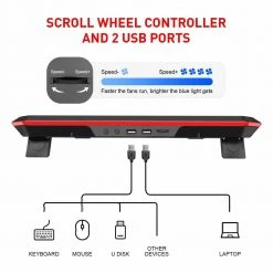 Computer HAVIT HV-F2069 Laptop Cooling Pad For Up To 17 Inch Laptop With 4 Fans & LED Light