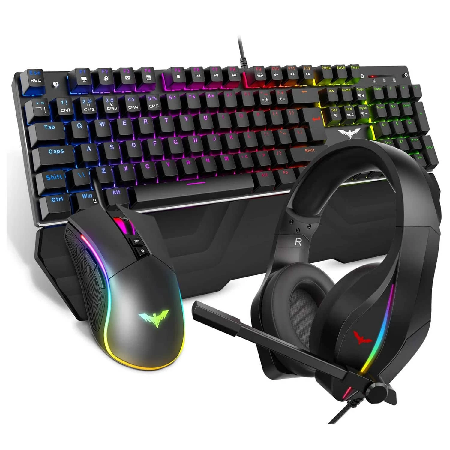 HAVIT HV-KB380L Mechanical Keyboard Mouse & RGB Headset Kit (Upgraded Version) 10 HAVIT HV-KB380L Mechanical Keyboard Mouse & RGB Headset Kit (Upgraded Version)