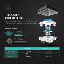 Gaming HAVIT HV-KB390L Low Profile Mechanical Keyboard, 87-Key, Programmable, LED, Kailh PG1350