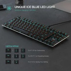 Gaming HAVIT HV-KB390L Low Profile Mechanical Keyboard, 87-Key, Programmable, LED, Kailh PG1350
