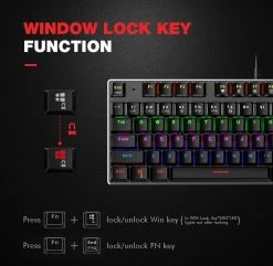 HAVIT HV-KB435L Tenkeyless Mechanical Keyboard, 87 Keys, RGB Backlights 11 HAVIT HV-KB435L Tenkeyless Mechanical Keyboard, 87 Keys, RGB Backlights