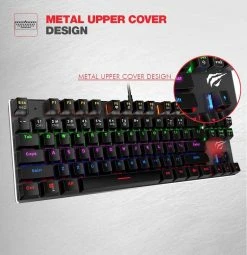 HAVIT HV-KB435L Tenkeyless Mechanical Keyboard, 87 Keys, RGB Backlights 10 HAVIT HV-KB435L Tenkeyless Mechanical Keyboard, 87 Keys, RGB Backlights