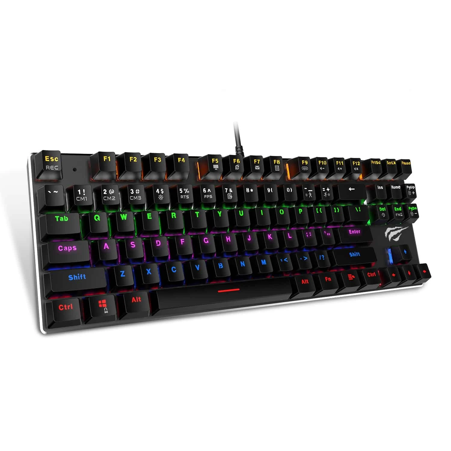 HAVIT HV-KB435L Tenkeyless Mechanical Keyboard, 87 Keys, RGB Backlights 1 HAVIT HV-KB435L Tenkeyless Mechanical Keyboard, 87 Keys, RGB Backlights