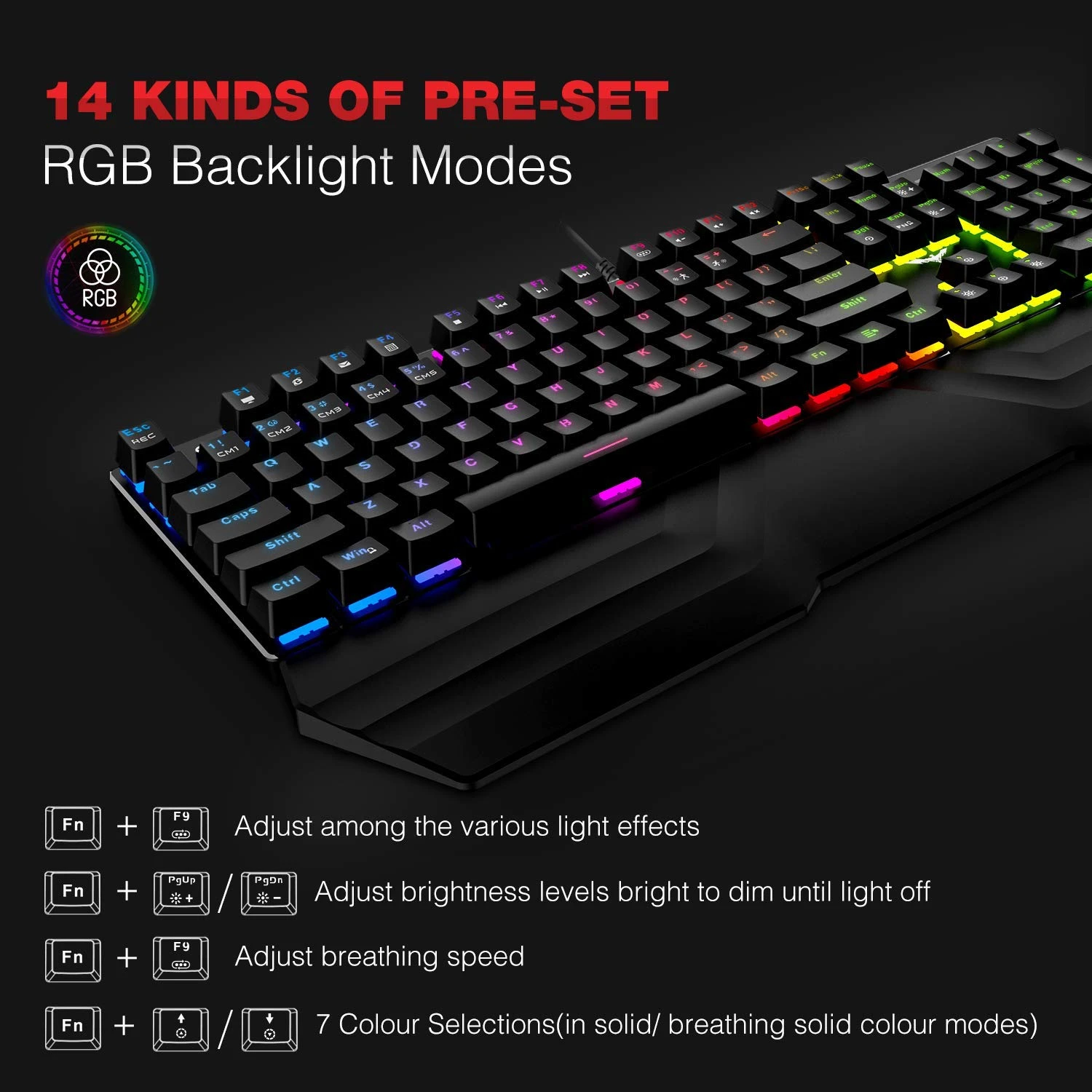 HAVIT KB389L Mechanical Keyboard And Mouse Combo 104 Keys With Detachable Wrist Rest 6 HAVIT KB389L Mechanical Keyboard And Mouse Combo 104 Keys With Detachable Wrist Rest