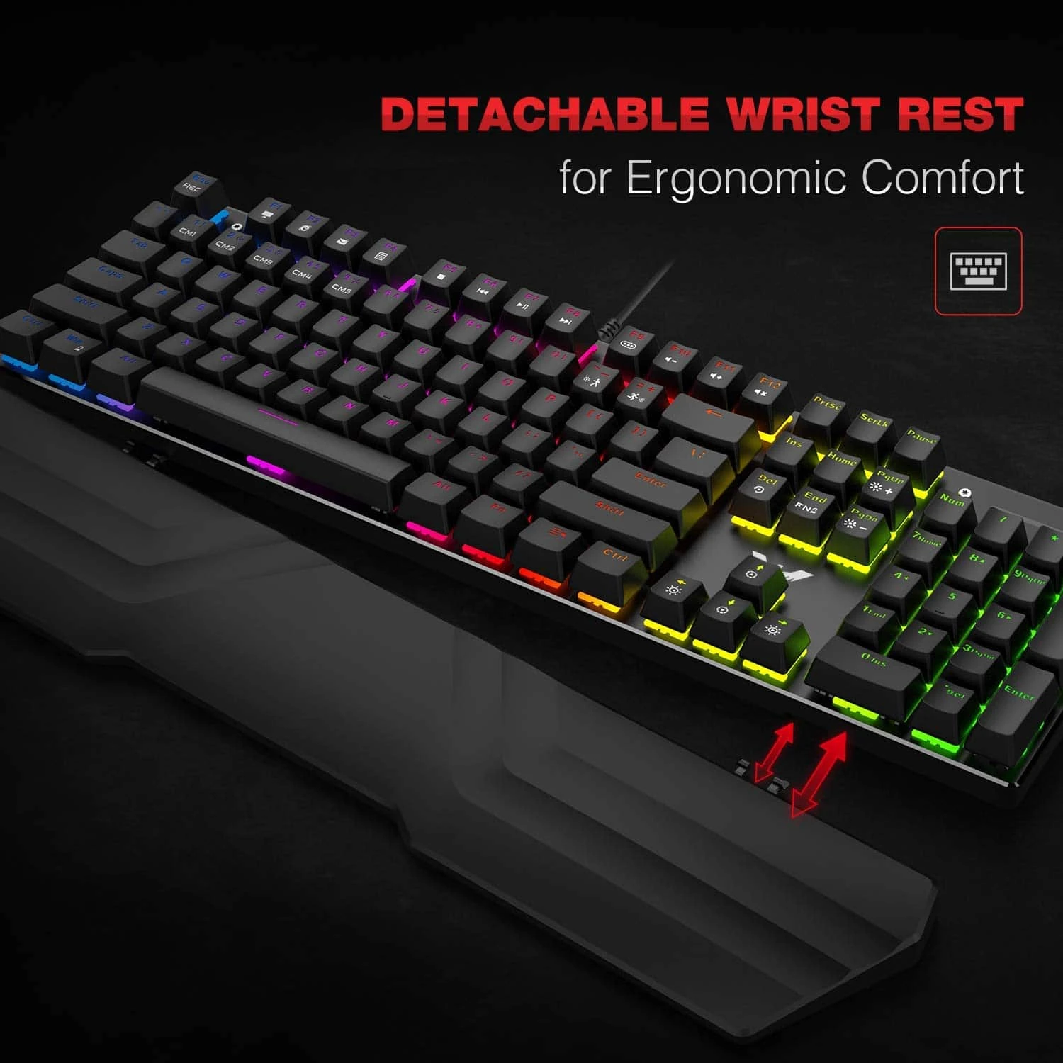 HAVIT KB389L Mechanical Keyboard And Mouse Combo 104 Keys With Detachable Wrist Rest 8 HAVIT KB389L Mechanical Keyboard And Mouse Combo 104 Keys With Detachable Wrist Rest
