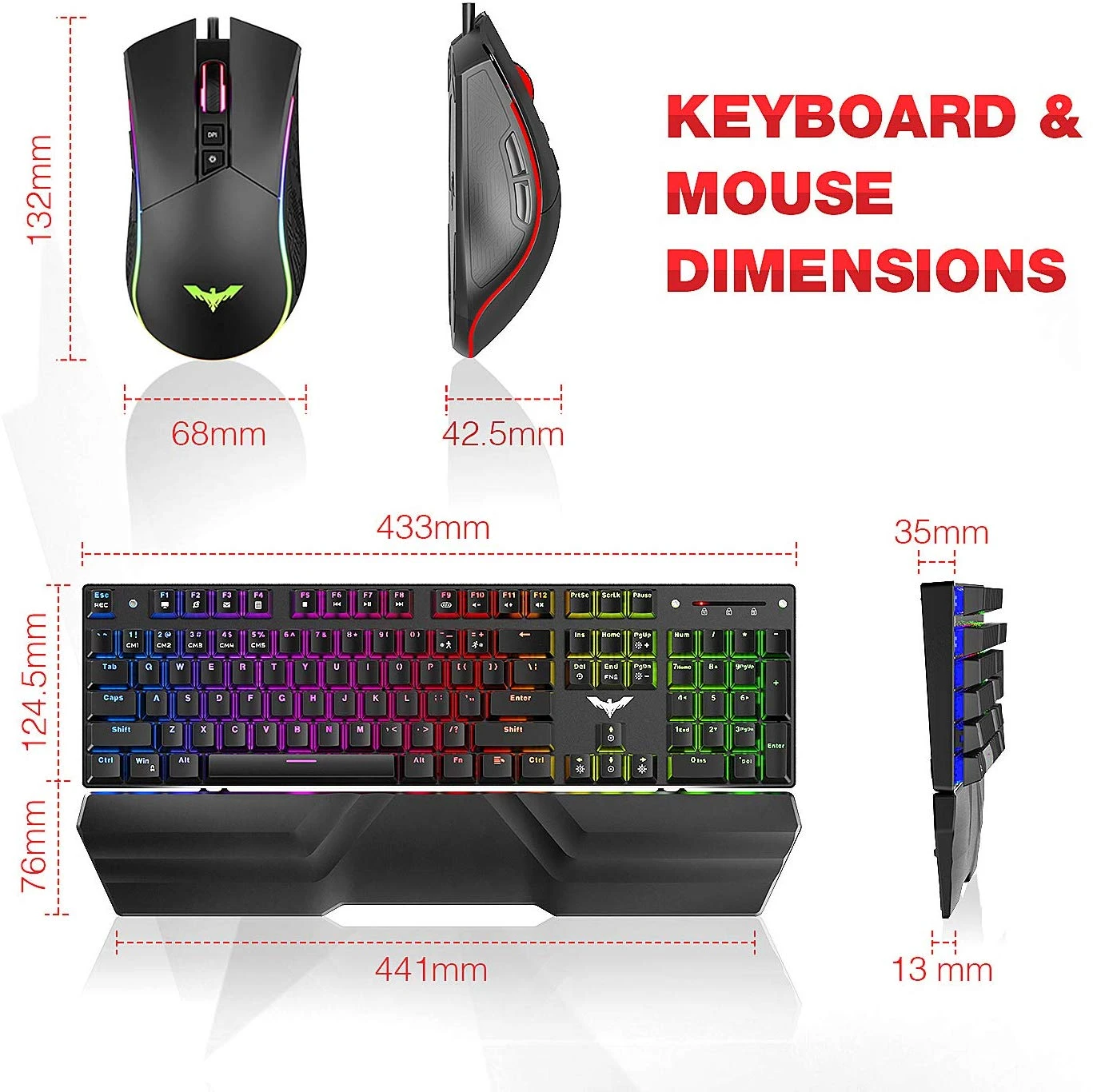 HAVIT KB389L Mechanical Keyboard And Mouse Combo 104 Keys With Detachable Wrist Rest 5 HAVIT KB389L Mechanical Keyboard And Mouse Combo 104 Keys With Detachable Wrist Rest