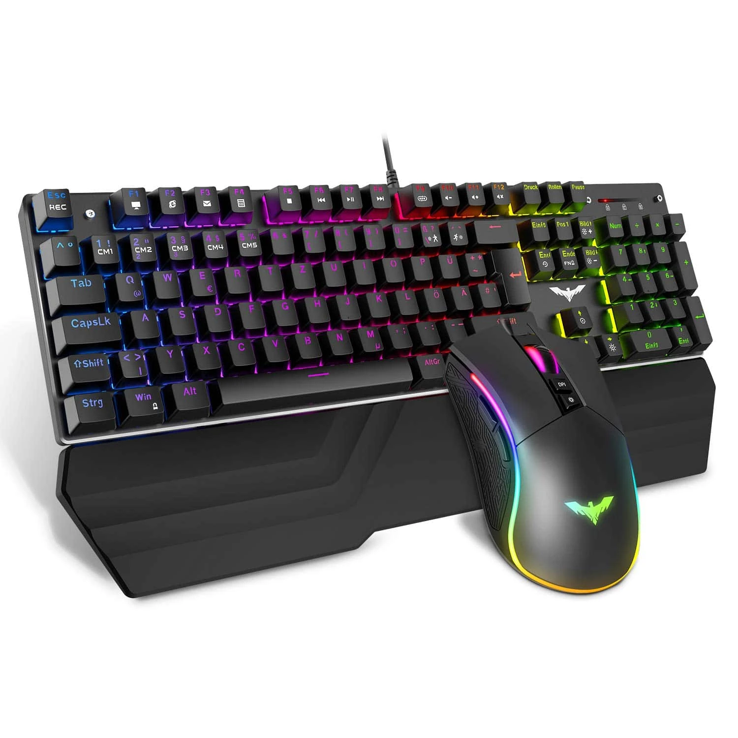 HAVIT KB389L Mechanical Keyboard And Mouse Combo 104 Keys With Detachable Wrist Rest 1 HAVIT KB389L Mechanical Keyboard And Mouse Combo 104 Keys With Detachable Wrist Rest