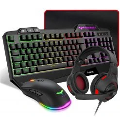 HAVIT KB392L Gaming Keyboard + Mouse + Mouse Pad + Headset Combo